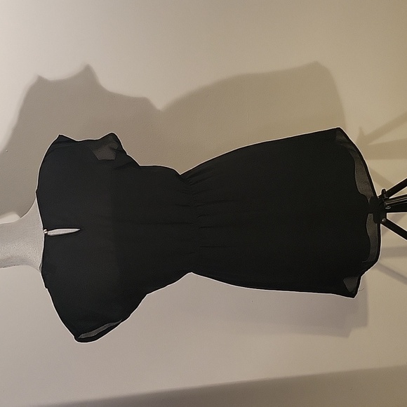 Forever 21 Classic Black Mini Dress with Singed Waist, Size: S - Picture 4 of 8